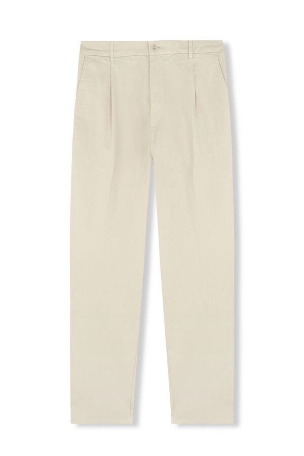 OOTO Pantal&oacute;n chino pinzas Beige