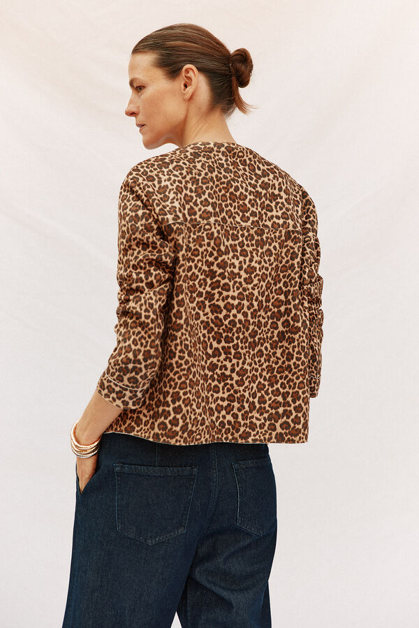 Cortefiel Chamarra efecto piel Multicolor