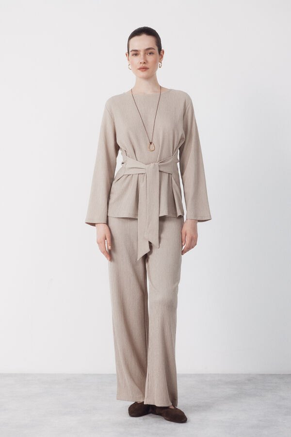 Cortefiel Pantal&oacute;n de tejido Beige