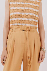 Cortefiel Pantal&oacute;n de pinzas con cintur&oacute;n Arena