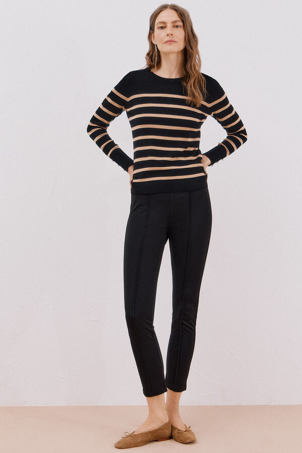Cortefiel Su&eacute;ter de manga corta Negro