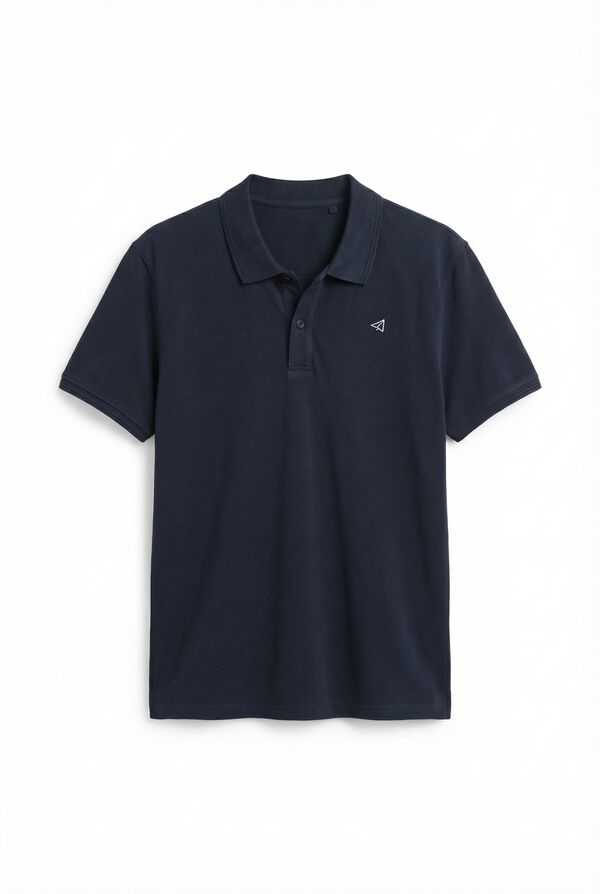 OOTO Polo b&aacute;sico piqu&eacute; lavado Azul marino