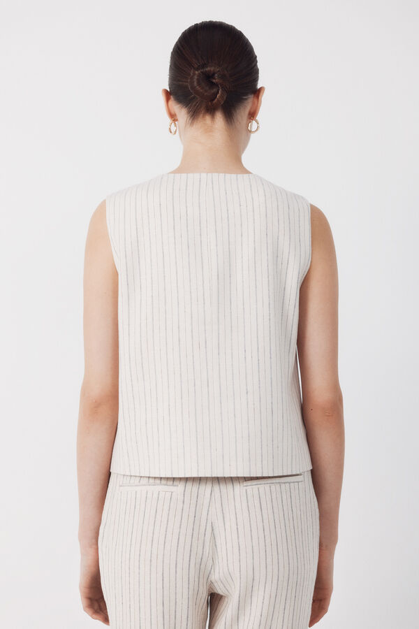 Cortefiel Chaleco sastrero Estampado blanco