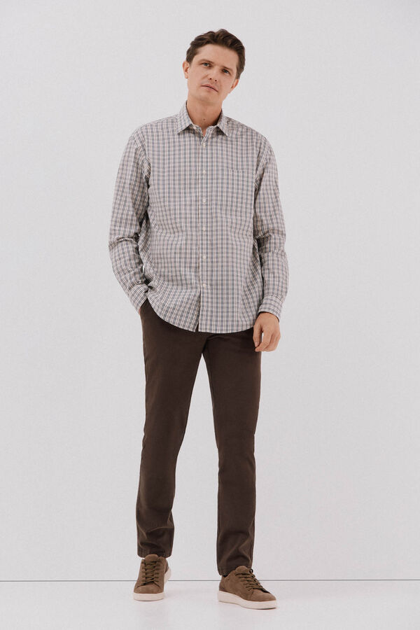 Cortefiel Camisa de popel&iacute;n a cuadros Estampado azul