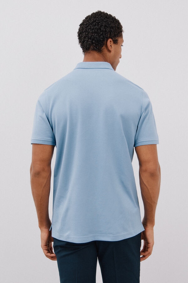 Cortefiel Polo b&aacute;sico piqu&eacute; Azul