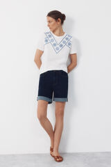 Cortefiel Shorts de mezclilla Azul