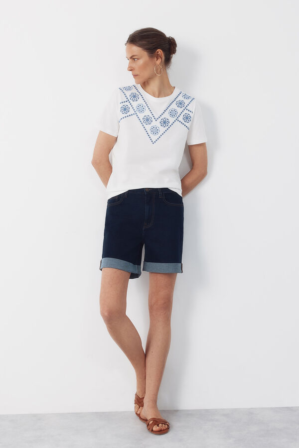 Cortefiel Shorts de mezclilla Azul