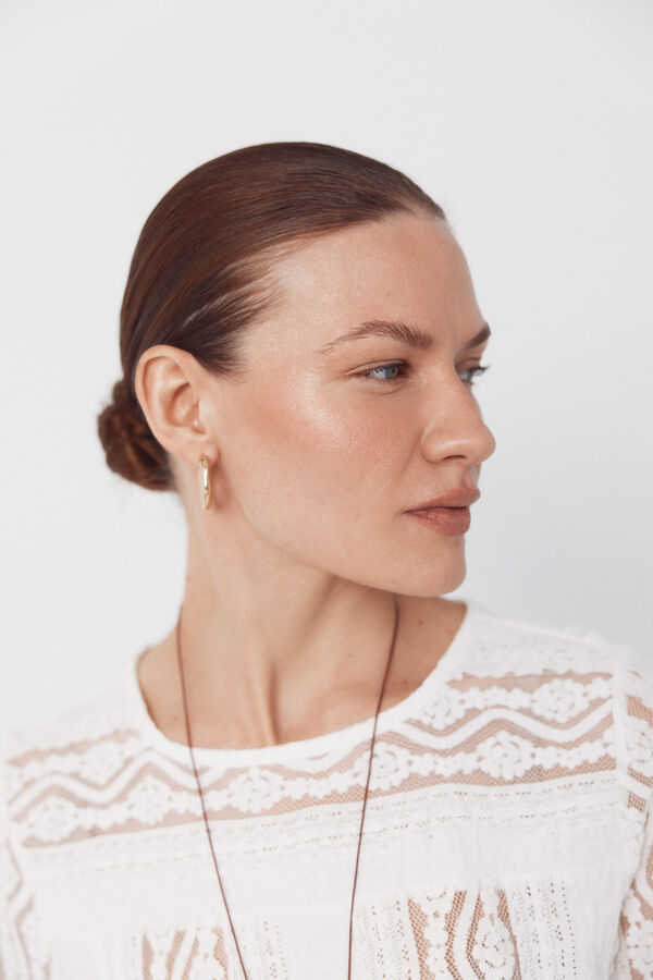 Cortefiel Top de encaje Blanco