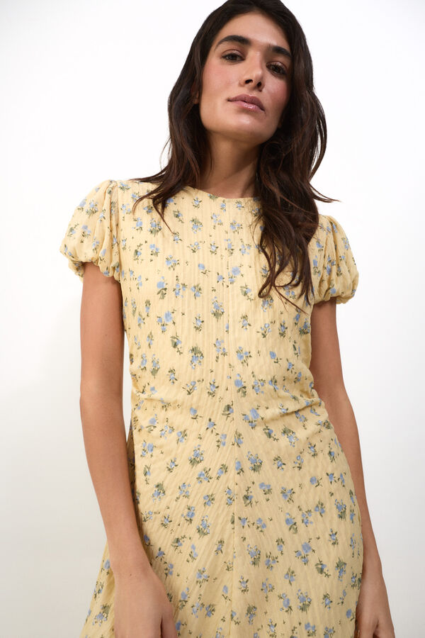 Slowlove Vestido estampado floral Estampado amarillo
