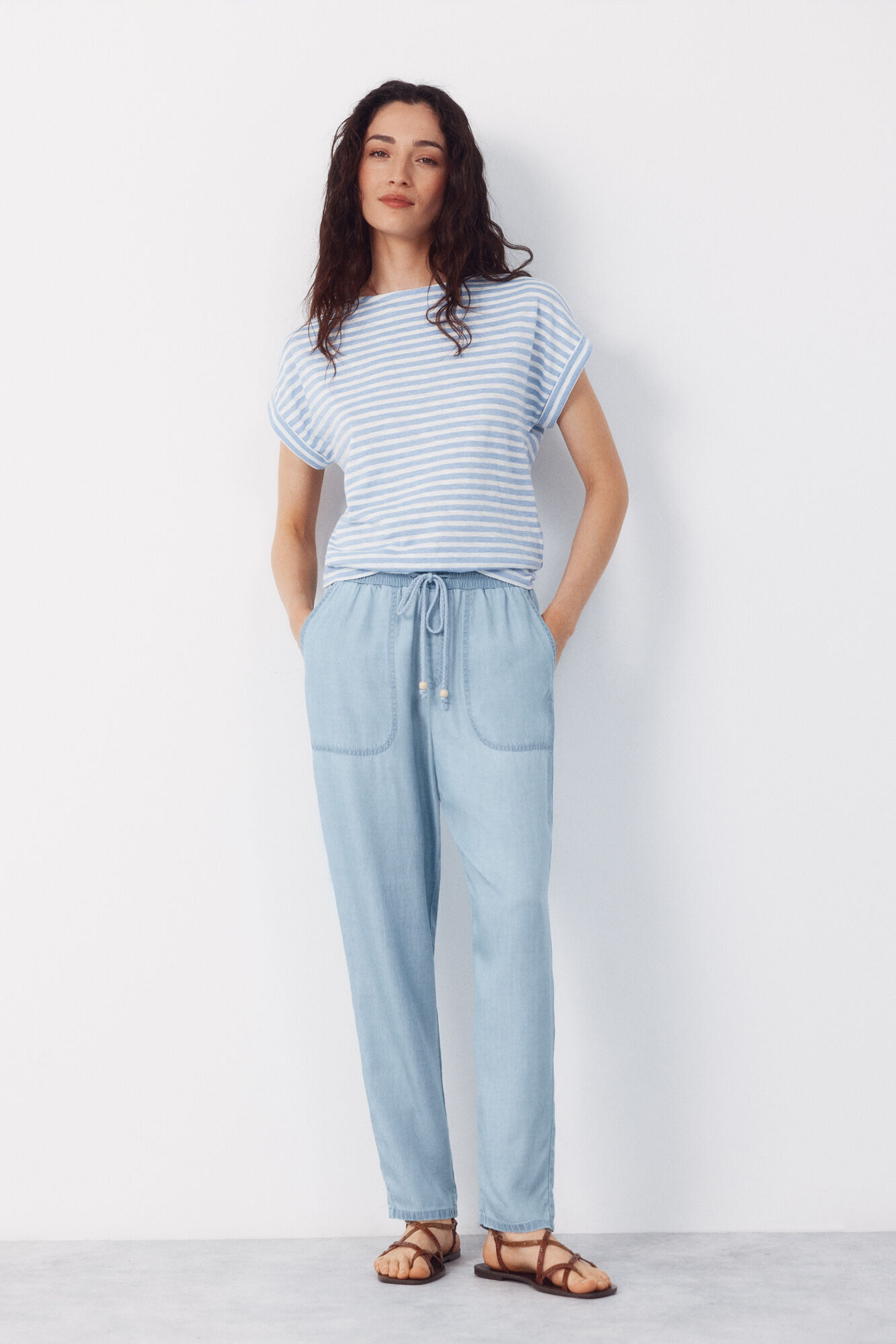 Cortefiel Pantalones fluidos de tencel