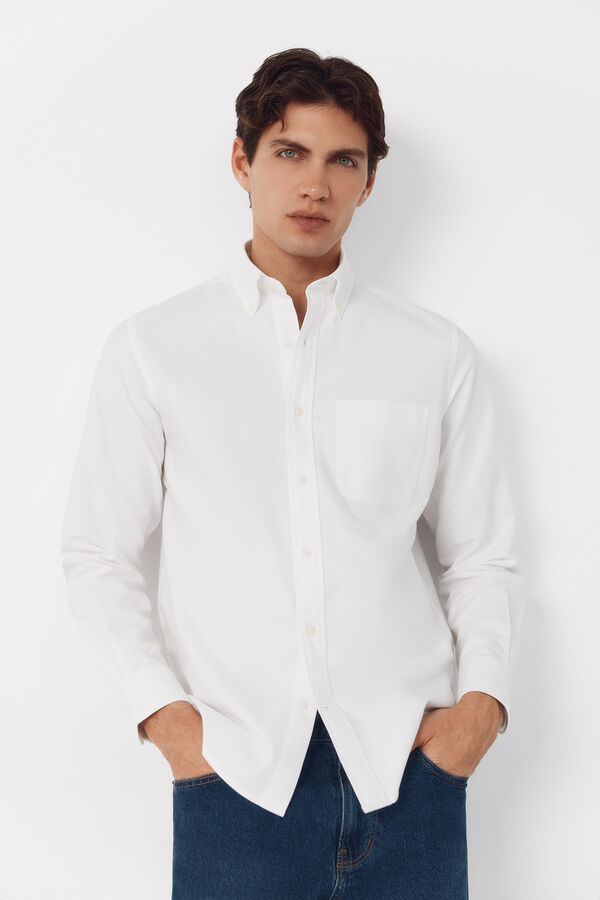 Cortefiel Camisa oxford lisa Blanco