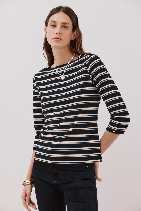 Cortefiel Playera de algod&oacute;n Estampado gris