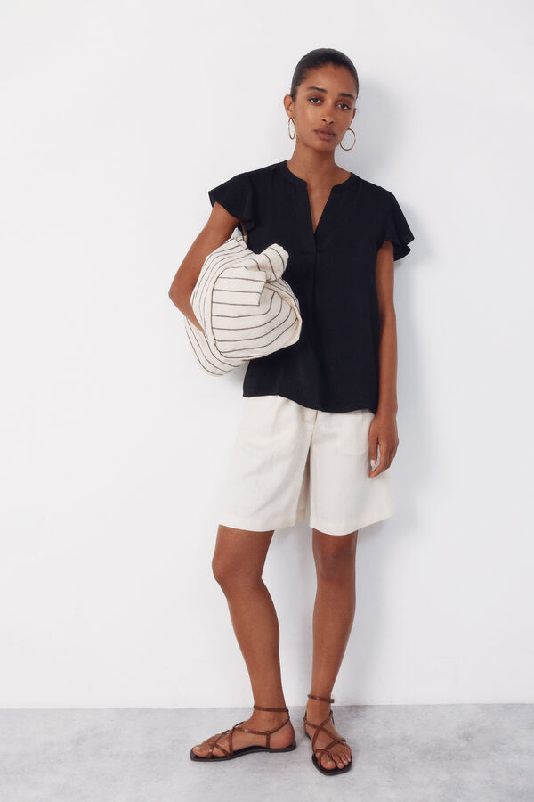 Cortefiel Bolso rayas Estampado blanco
