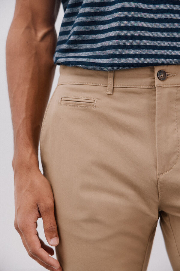 Cortefiel Pantal&oacute;n chino ligero slim fit Beige