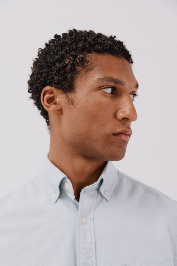 Cortefiel Camisa oxford lisa Azul