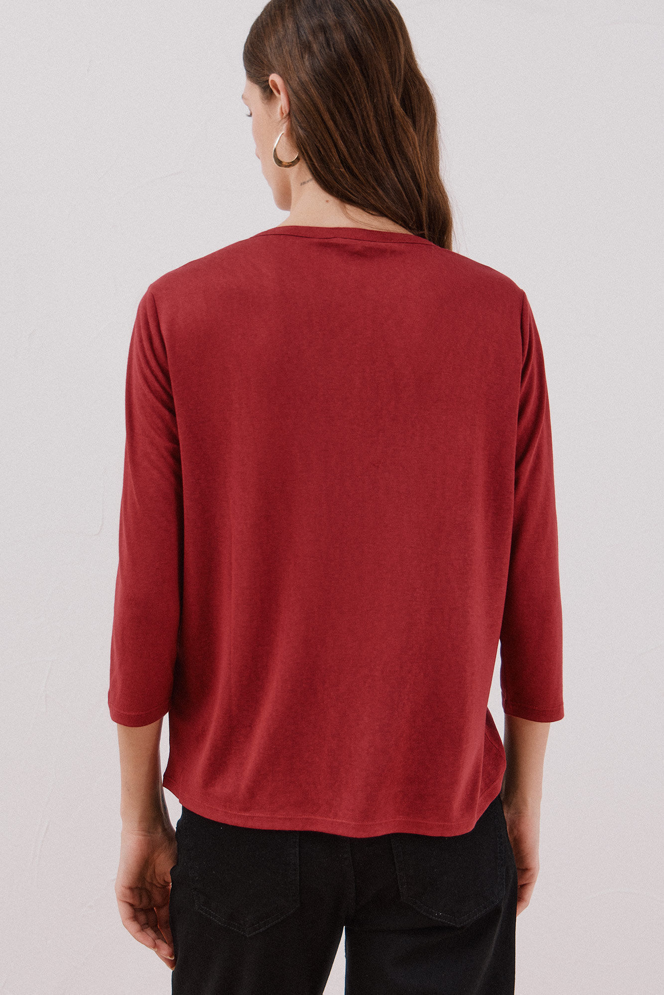 Cortefiel Playera cuello mao efecto lino