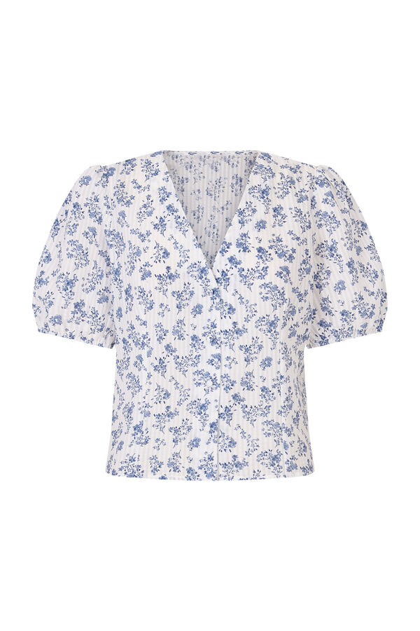 Cortefiel Blusa estampado vichy Estampado blanco