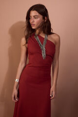 Slowlove Vestido asim&eacute;trico Vino