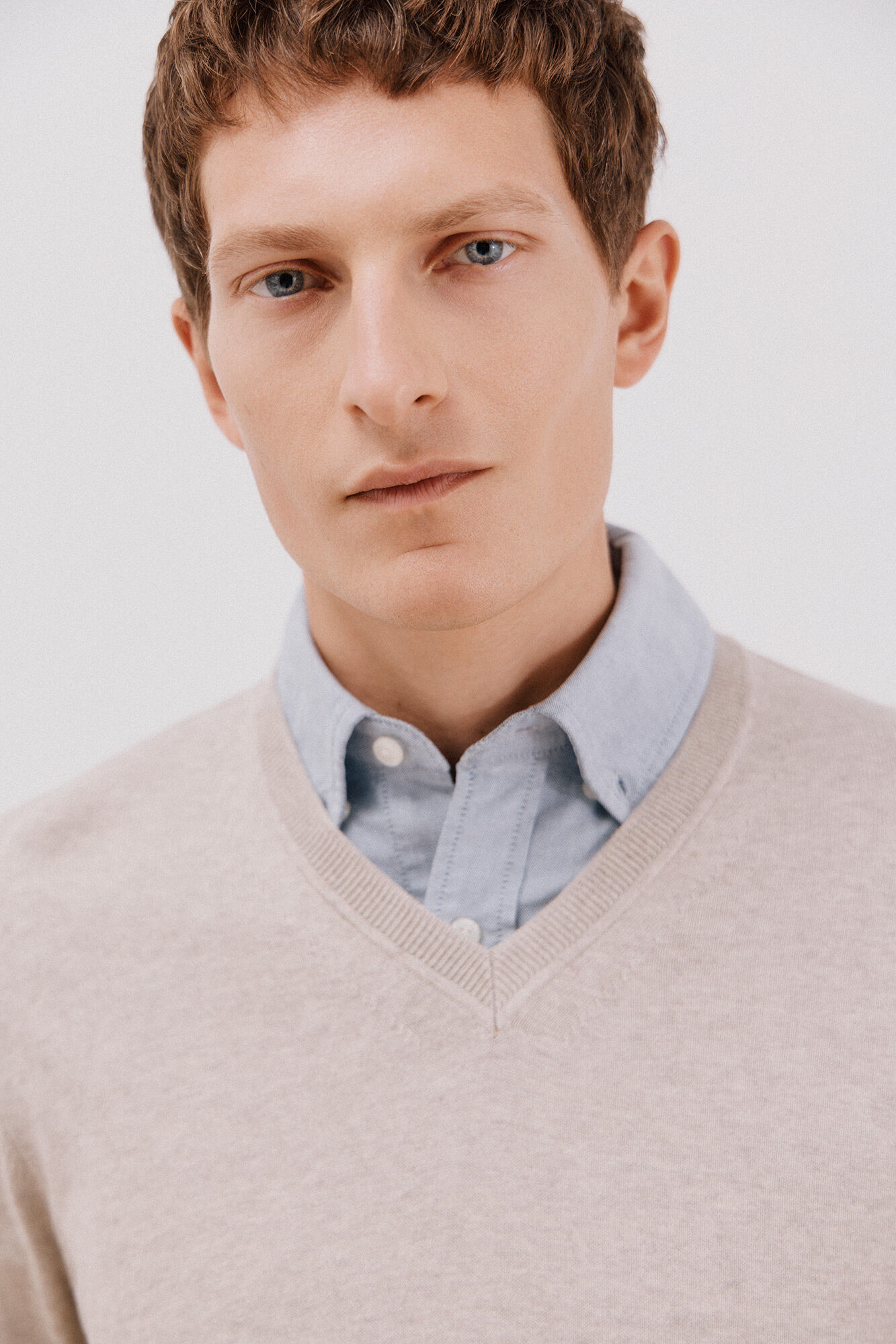 Cortefiel Su&eacute;ter algod&oacute;n cashmere cuello pico