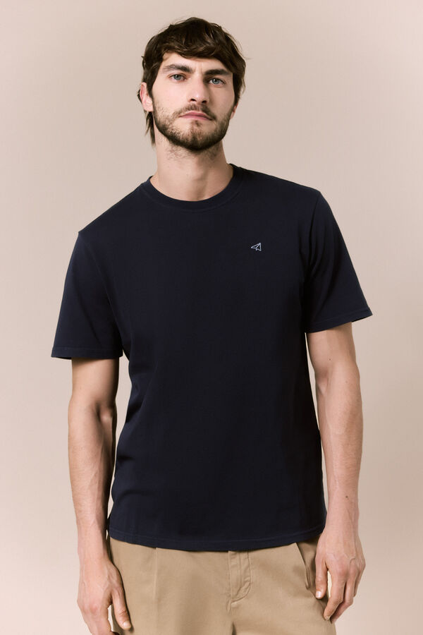 OOTO Camiseta b&aacute;sica lavada Azul marino