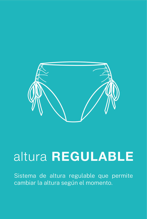 Cortefiel Panty de bikini con cordones laterales Estampado naranja