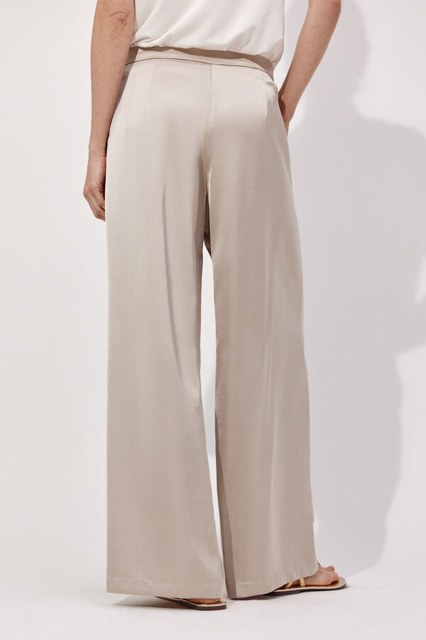 Cortefiel Pantal&oacute;n palazzo con pinzas Beige