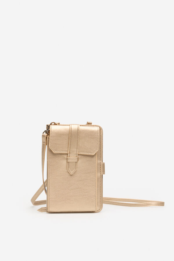 Cortefiel Cartera para celular dorada Dorado