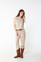 Slowlove Playera estampado bandana Marfil