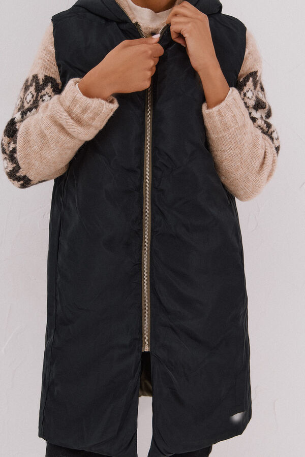 Cortefiel Chaleco largo reversible Kaki