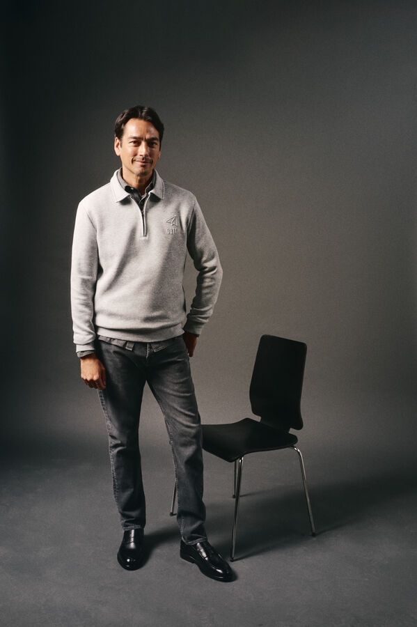 OOTO Sudadera cuello cremallera Gris