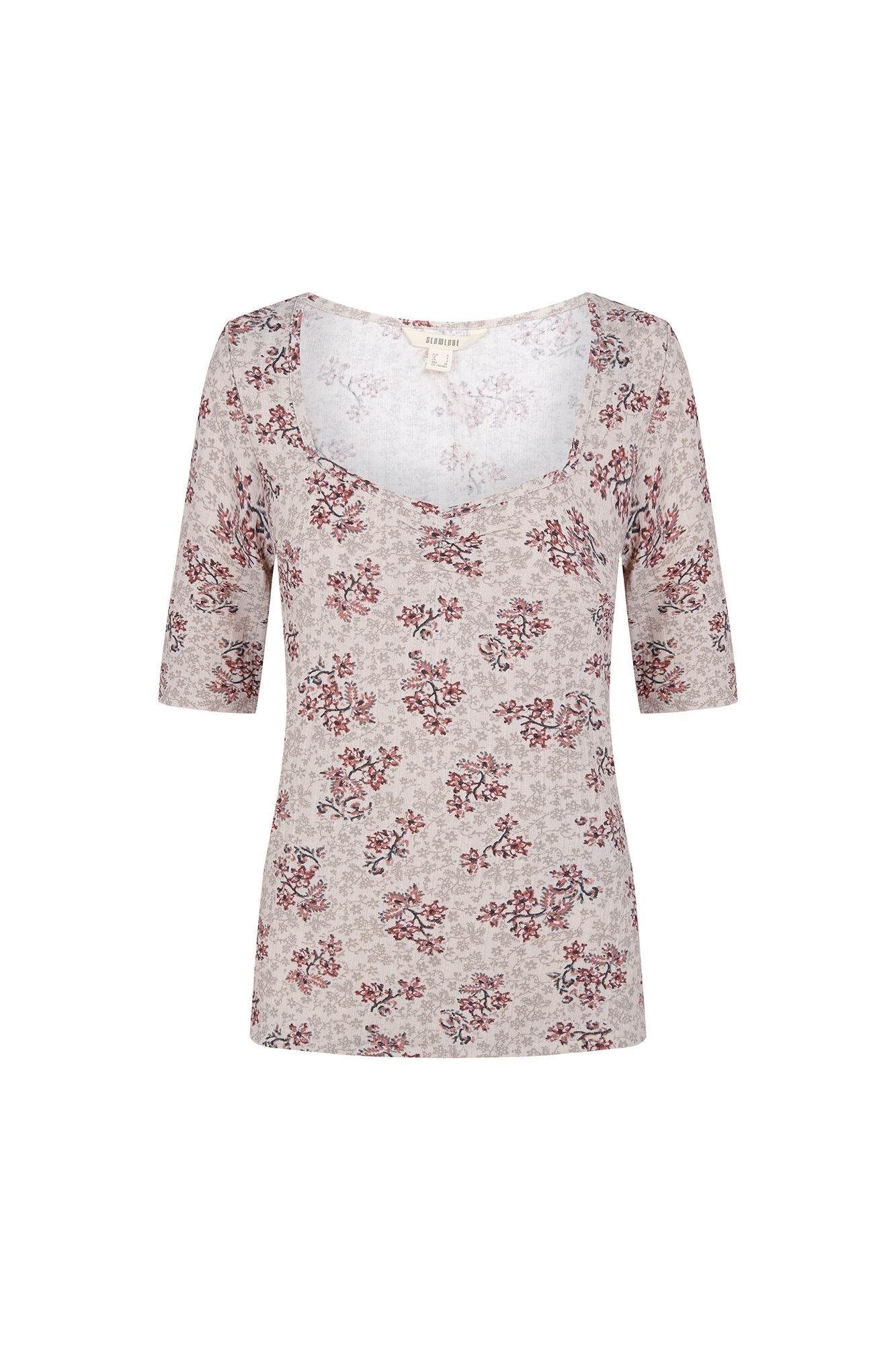 Slowlove Top frunce escote pico
