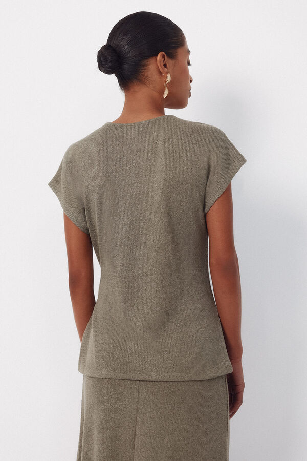 Cortefiel Playera de aspecto r&uacute;stico con nudo Kaki