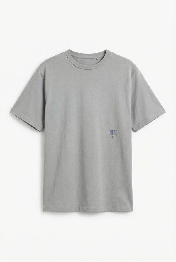 OOTO Camiseta lavada con logo Gris