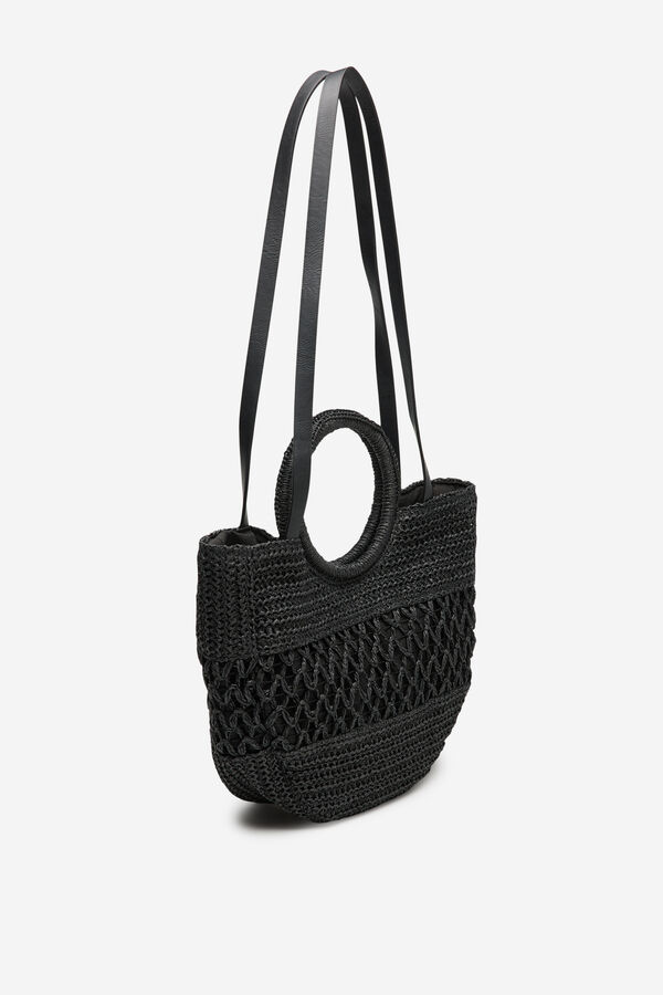 Cortefiel Bolsa de playa espigas Negro