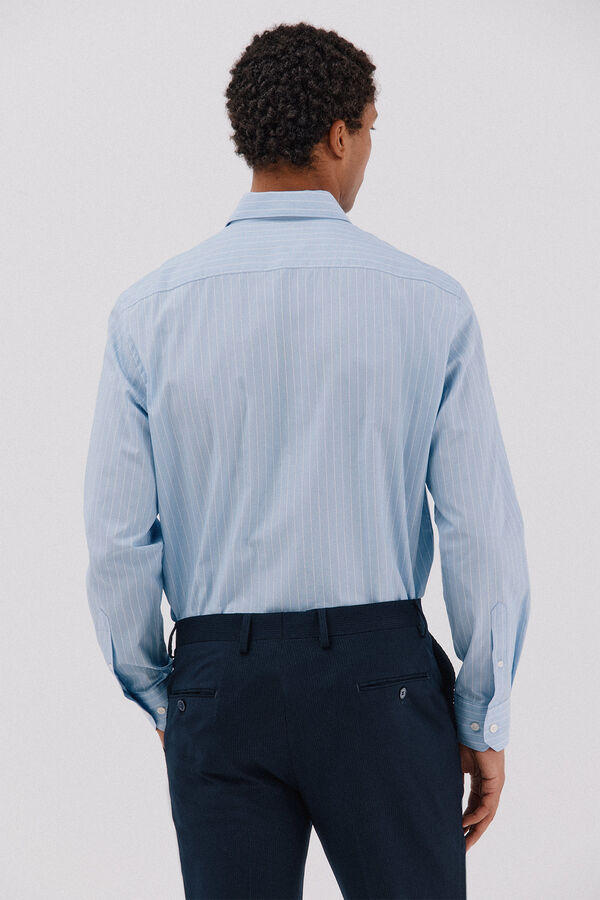 Cortefiel Camisa de vestir de rayas f&aacute;cil plancha Azul