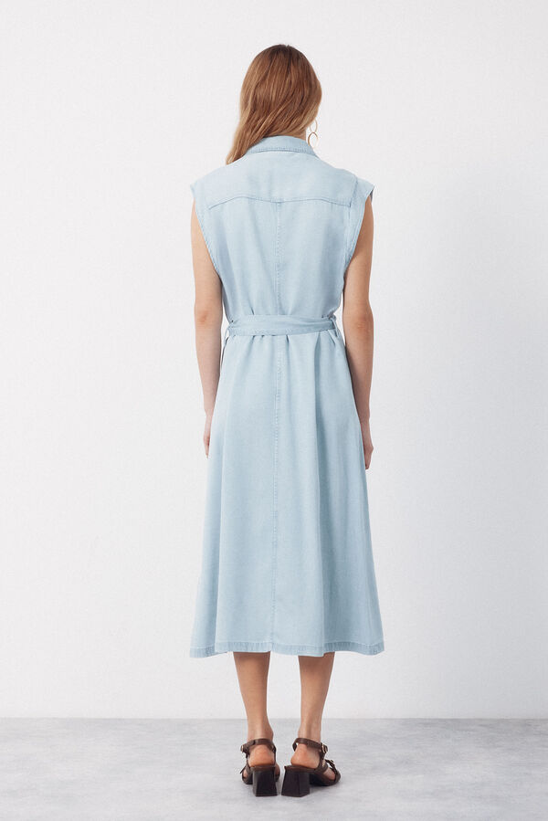 Cortefiel Vestido cargo de tencel Azul marino