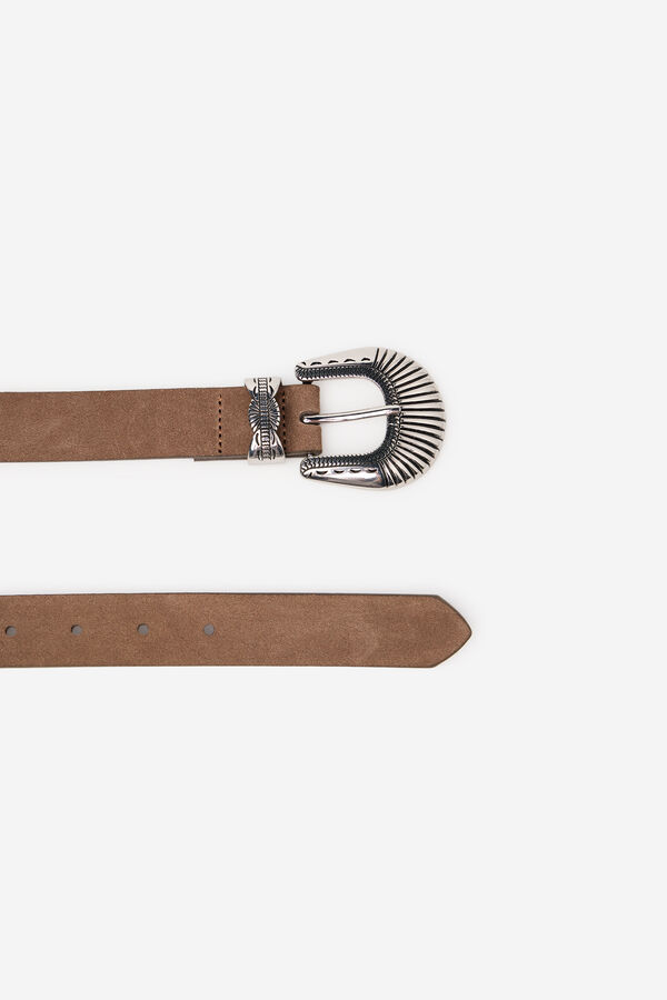 Cortefiel Cintur&oacute;n vaquero topo Marr&oacute;n