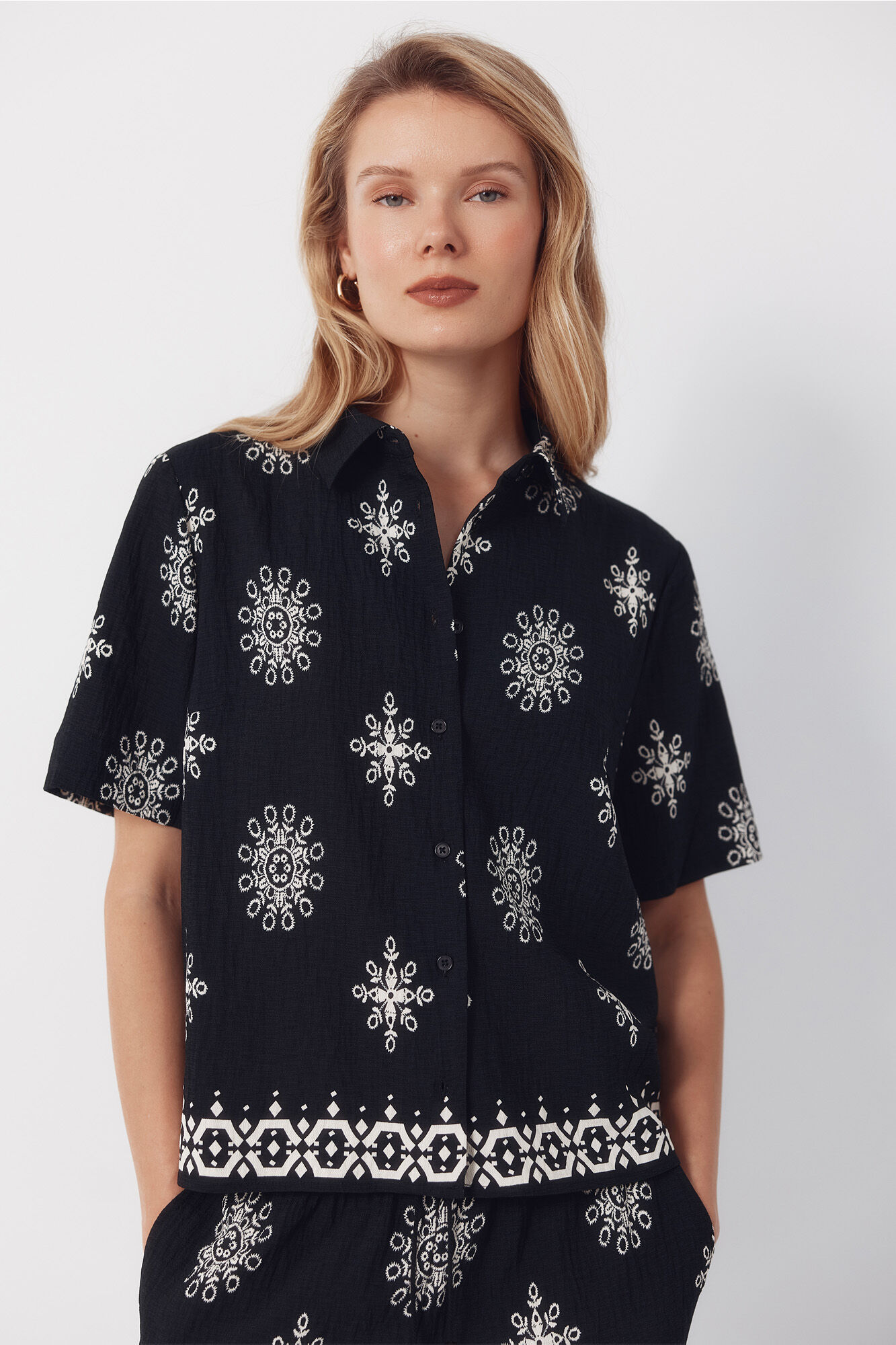 Cortefiel Camisa de manga corta estampada