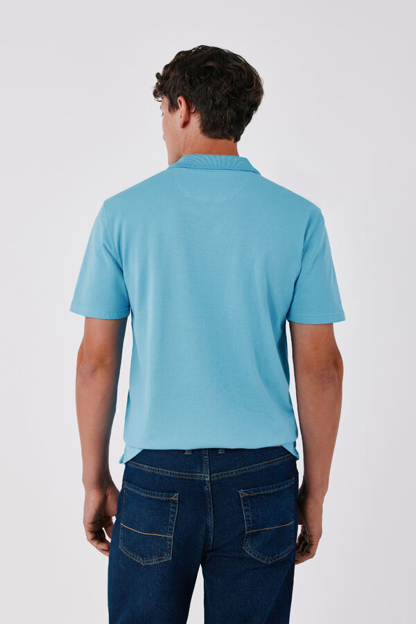 Cortefiel Polo textura Turquesa