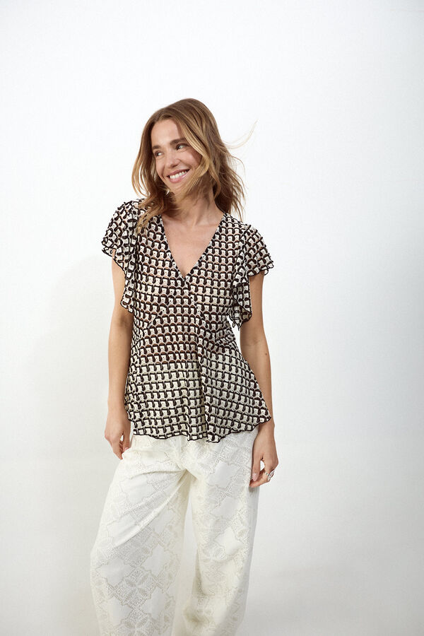 Slowlove Top estructura multicolor Negro
