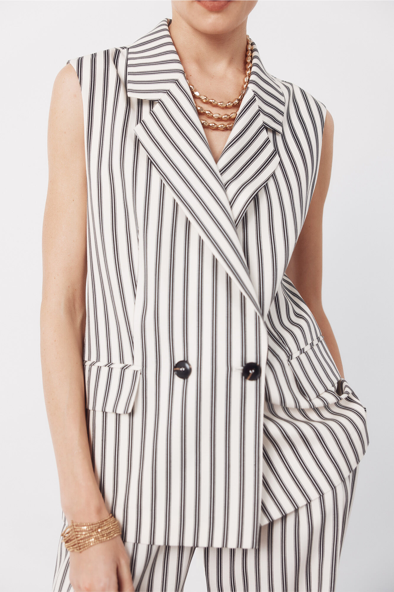 Cortefiel Chaleco de rayas