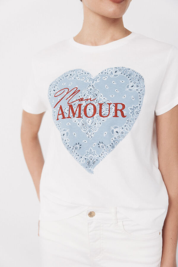 Cortefiel Playera con estampado posicional Azul