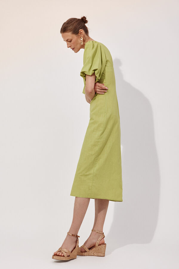 Cortefiel Vestido estampado floral Verde