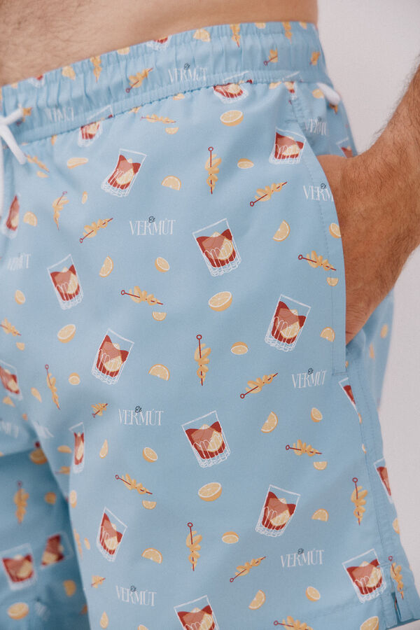 Cortefiel Ba&ntilde;ador estampado aperitivo Azul