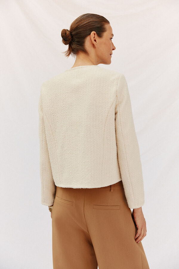 Cortefiel Chamarra de estructura Marfil