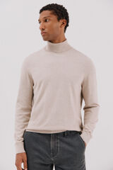 Cortefiel Su&eacute;ter algod&oacute;n cashmere cuello alto Beige