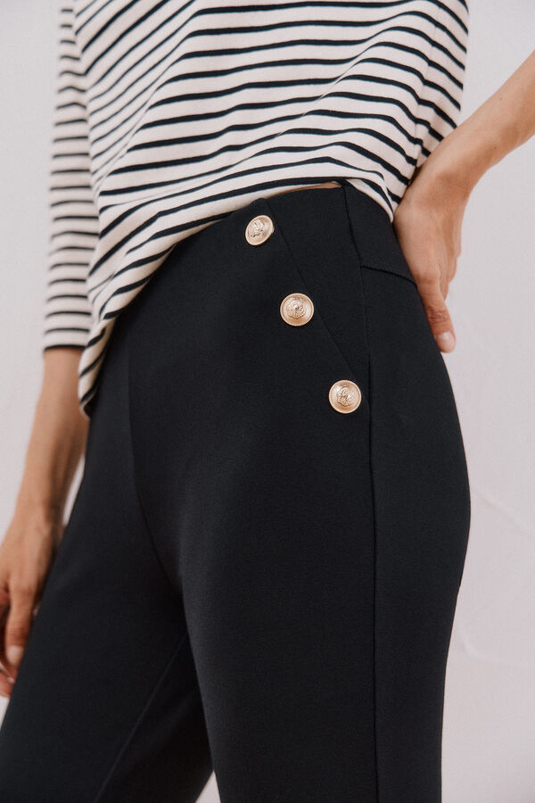 Cortefiel Legging de mujer de tejido Negro