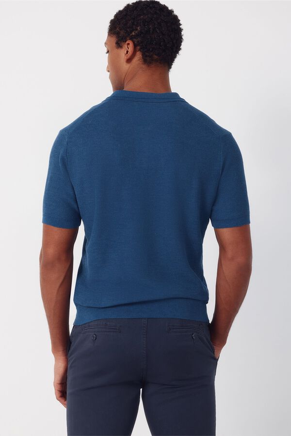 Cortefiel Jersey polo piqu&eacute; manga corta Azul