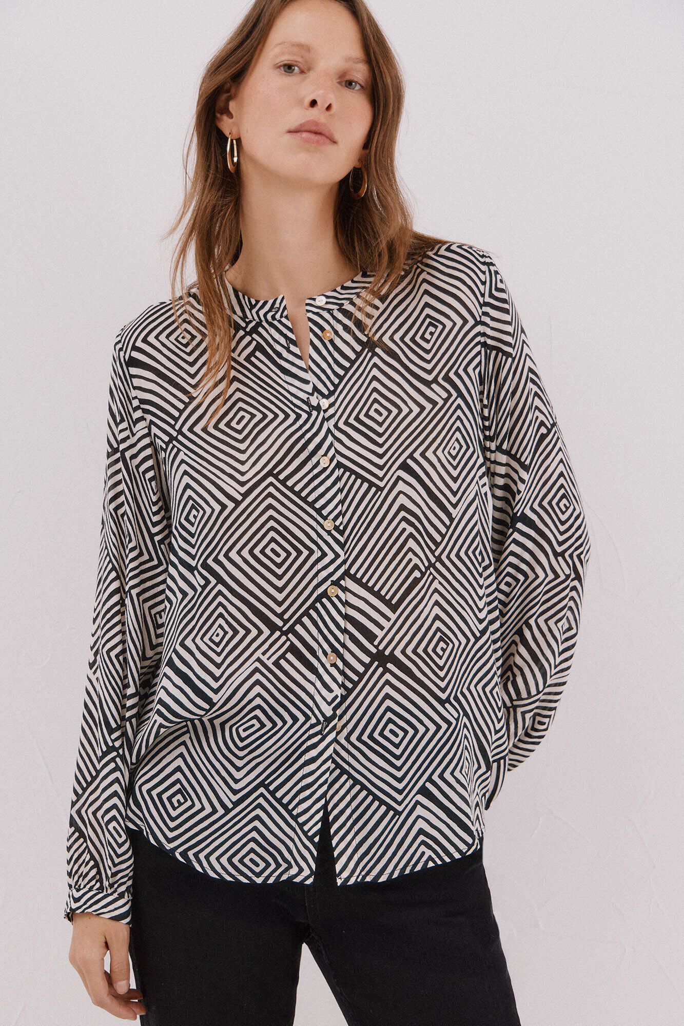 Cortefiel Blusa de cuello redondo