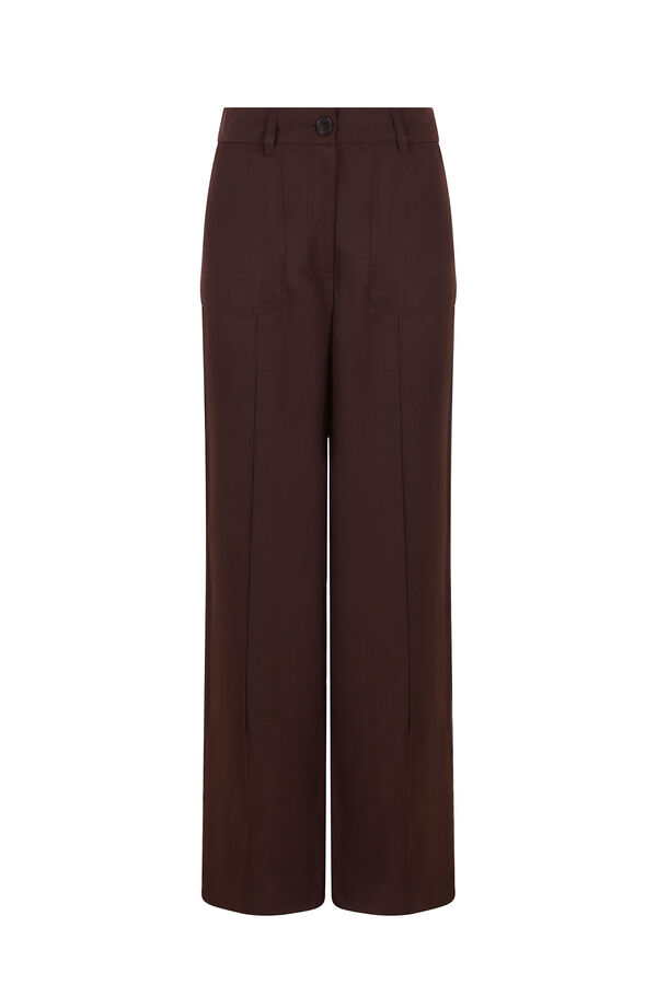 Slowlove Pantal&oacute;n satinado Marr&oacute;n oscuro